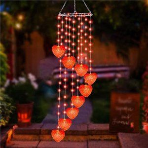 Valentines Day Lights Decorations, 38IN 118LED Lighted Wind Chime